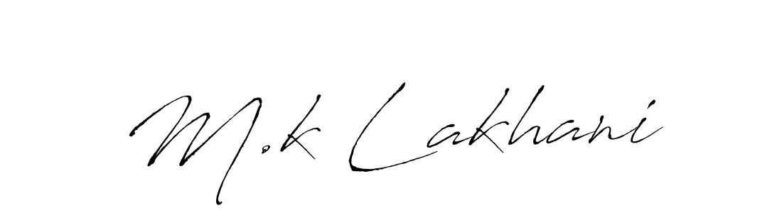 Make a beautiful signature design for name M.k Lakhani. With this signature (Antro_Vectra) style, you can create a handwritten signature for free. M.k Lakhani signature style 6 images and pictures png