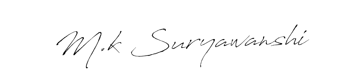 M.k Suryawanshi stylish signature style. Best Handwritten Sign (Antro_Vectra) for my name. Handwritten Signature Collection Ideas for my name M.k Suryawanshi. M.k Suryawanshi signature style 6 images and pictures png