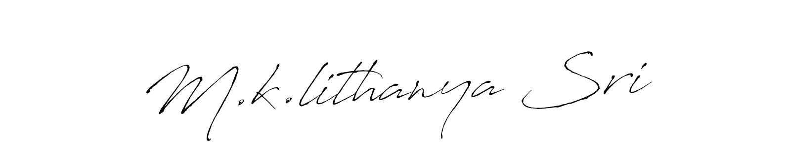 This is the best signature style for the M.k.lithanya Sri name. Also you like these signature font (Antro_Vectra). Mix name signature. M.k.lithanya Sri signature style 6 images and pictures png