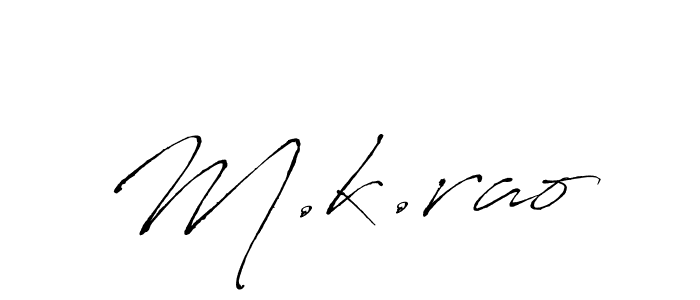 Design your own signature with our free online signature maker. With this signature software, you can create a handwritten (Antro_Vectra) signature for name M.k.rao. M.k.rao signature style 6 images and pictures png