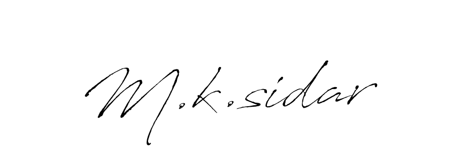 Create a beautiful signature design for name M.k.sidar. With this signature (Antro_Vectra) fonts, you can make a handwritten signature for free. M.k.sidar signature style 6 images and pictures png