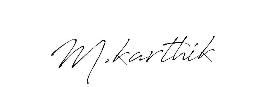 if you are searching for the best signature style for your name M.karthik. so please give up your signature search. here we have designed multiple signature styles  using Antro_Vectra. M.karthik signature style 6 images and pictures png
