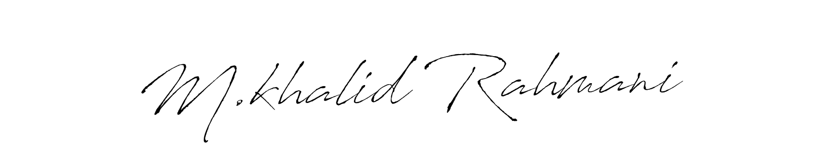 The best way (Antro_Vectra) to make a short signature is to pick only two or three words in your name. The name M.khalid Rahmani include a total of six letters. For converting this name. M.khalid Rahmani signature style 6 images and pictures png