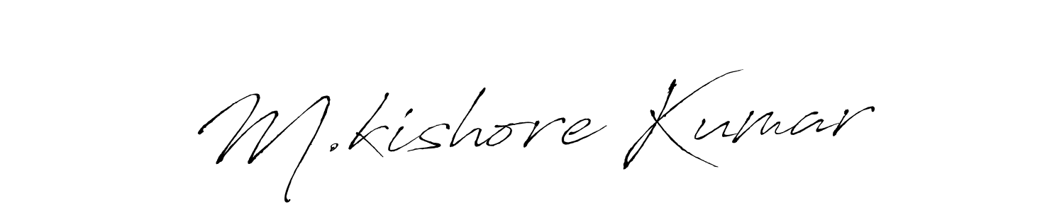 Design your own signature with our free online signature maker. With this signature software, you can create a handwritten (Antro_Vectra) signature for name M.kishore Kumar. M.kishore Kumar signature style 6 images and pictures png