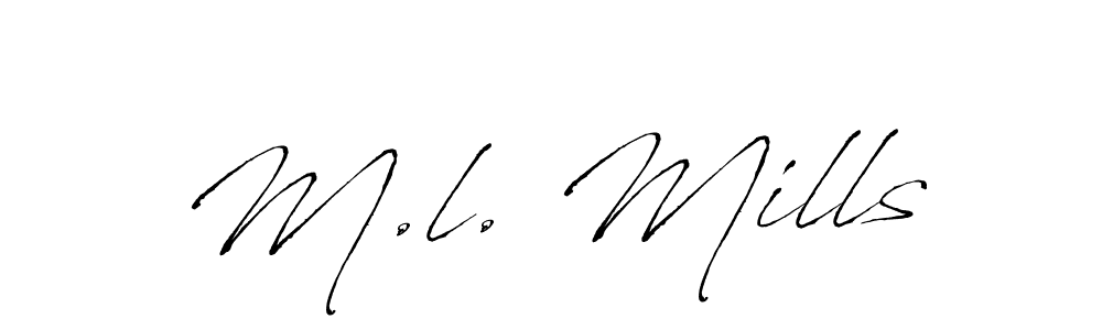 How to Draw M.l. Mills signature style? Antro_Vectra is a latest design signature styles for name M.l. Mills. M.l. Mills signature style 6 images and pictures png