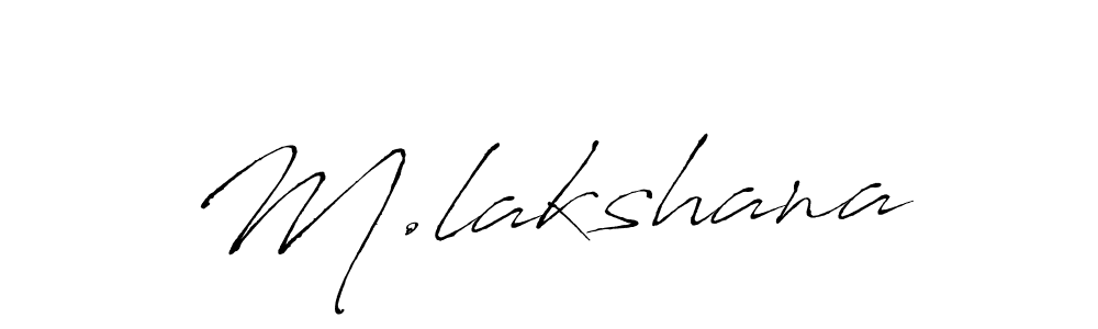 if you are searching for the best signature style for your name M.lakshana. so please give up your signature search. here we have designed multiple signature styles  using Antro_Vectra. M.lakshana signature style 6 images and pictures png