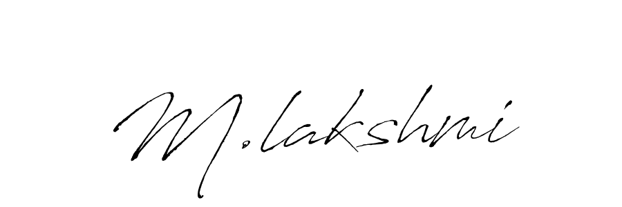 Antro_Vectra is a professional signature style that is perfect for those who want to add a touch of class to their signature. It is also a great choice for those who want to make their signature more unique. Get M.lakshmi name to fancy signature for free. M.lakshmi signature style 6 images and pictures png