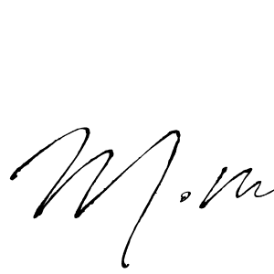 Create a beautiful signature design for name M.m. With this signature (Antro_Vectra) fonts, you can make a handwritten signature for free. M.m signature style 6 images and pictures png