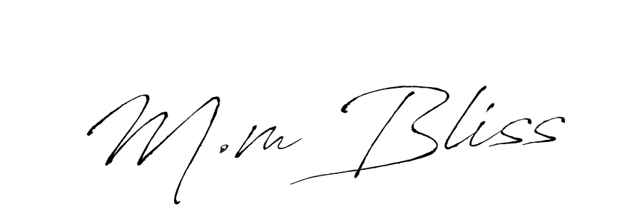 Use a signature maker to create a handwritten signature online. With this signature software, you can design (Antro_Vectra) your own signature for name M.m Bliss. M.m Bliss signature style 6 images and pictures png