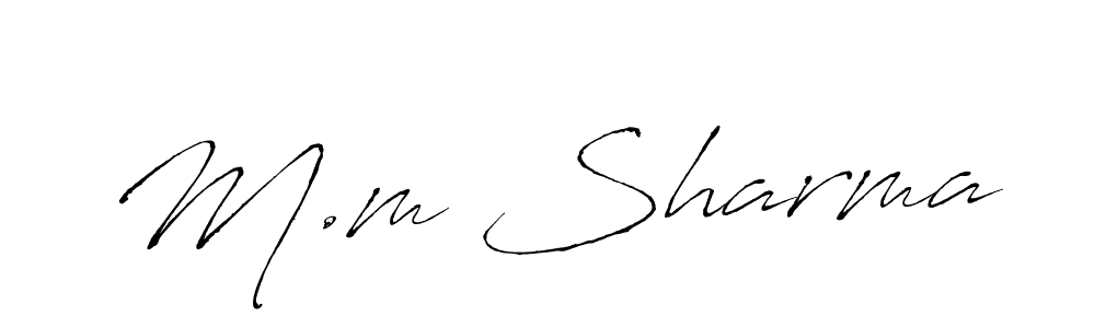 Create a beautiful signature design for name M.m Sharma. With this signature (Antro_Vectra) fonts, you can make a handwritten signature for free. M.m Sharma signature style 6 images and pictures png