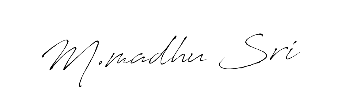 This is the best signature style for the M.madhu Sri name. Also you like these signature font (Antro_Vectra). Mix name signature. M.madhu Sri signature style 6 images and pictures png