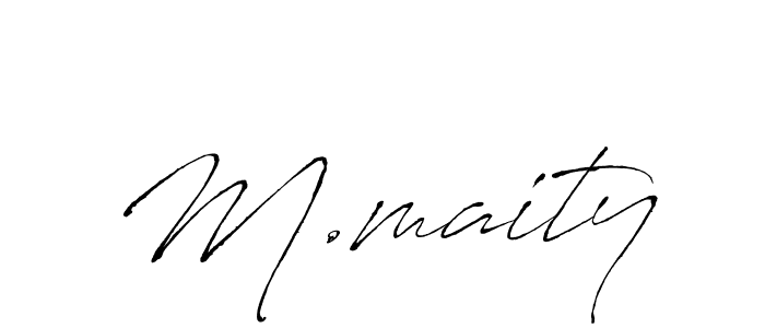 The best way (Antro_Vectra) to make a short signature is to pick only two or three words in your name. The name M.maity include a total of six letters. For converting this name. M.maity signature style 6 images and pictures png