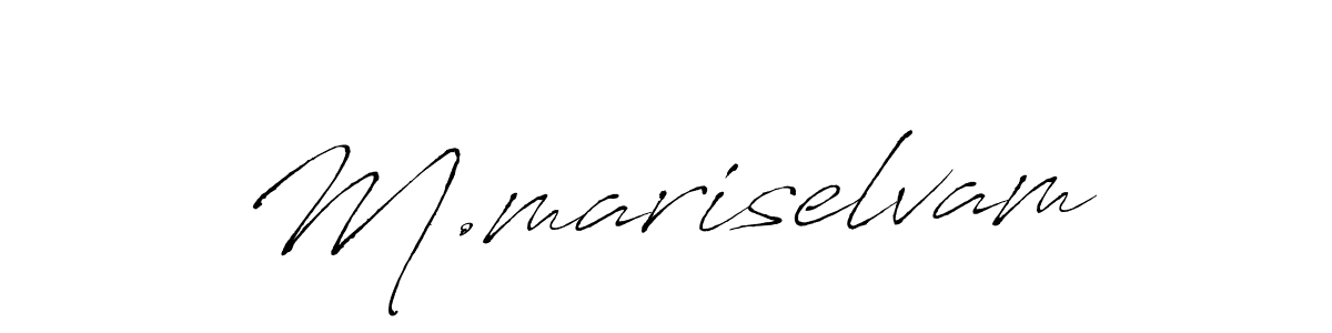 Also You can easily find your signature by using the search form. We will create M.mariselvam name handwritten signature images for you free of cost using Antro_Vectra sign style. M.mariselvam signature style 6 images and pictures png