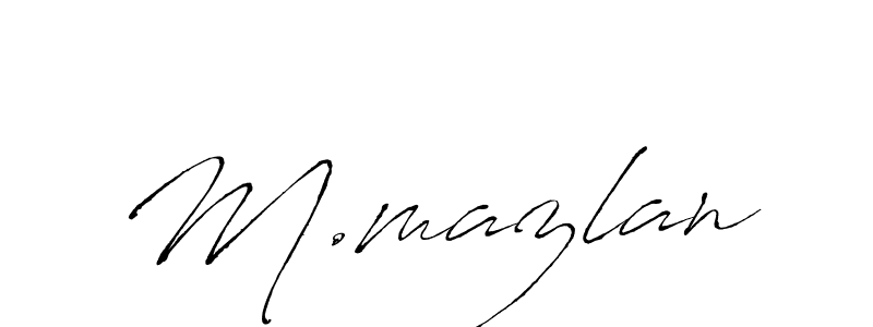 Also You can easily find your signature by using the search form. We will create M.mazlan name handwritten signature images for you free of cost using Antro_Vectra sign style. M.mazlan signature style 6 images and pictures png