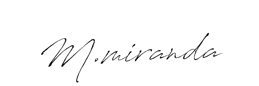 Design your own signature with our free online signature maker. With this signature software, you can create a handwritten (Antro_Vectra) signature for name M.miranda. M.miranda signature style 6 images and pictures png