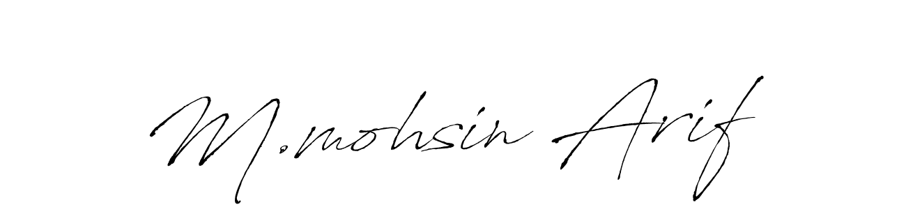 Also we have M.mohsin Arif name is the best signature style. Create professional handwritten signature collection using Antro_Vectra autograph style. M.mohsin Arif signature style 6 images and pictures png