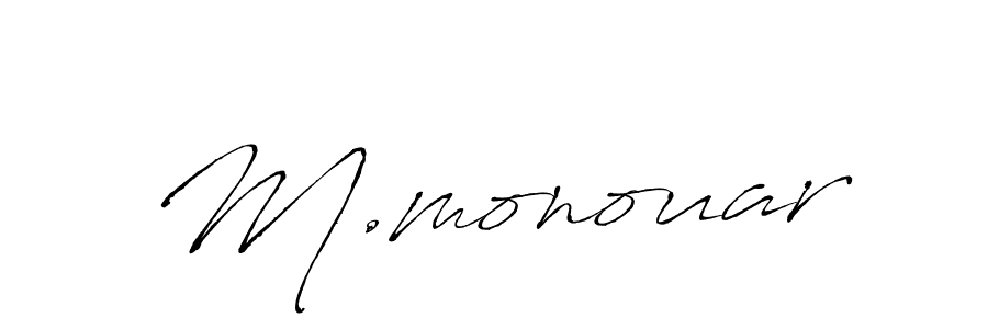 Antro_Vectra is a professional signature style that is perfect for those who want to add a touch of class to their signature. It is also a great choice for those who want to make their signature more unique. Get M.monouar name to fancy signature for free. M.monouar signature style 6 images and pictures png