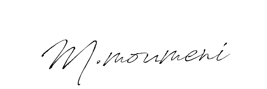 Make a beautiful signature design for name M.moumeni. With this signature (Antro_Vectra) style, you can create a handwritten signature for free. M.moumeni signature style 6 images and pictures png