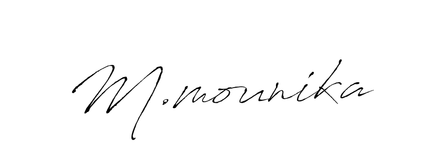 M.mounika stylish signature style. Best Handwritten Sign (Antro_Vectra) for my name. Handwritten Signature Collection Ideas for my name M.mounika. M.mounika signature style 6 images and pictures png