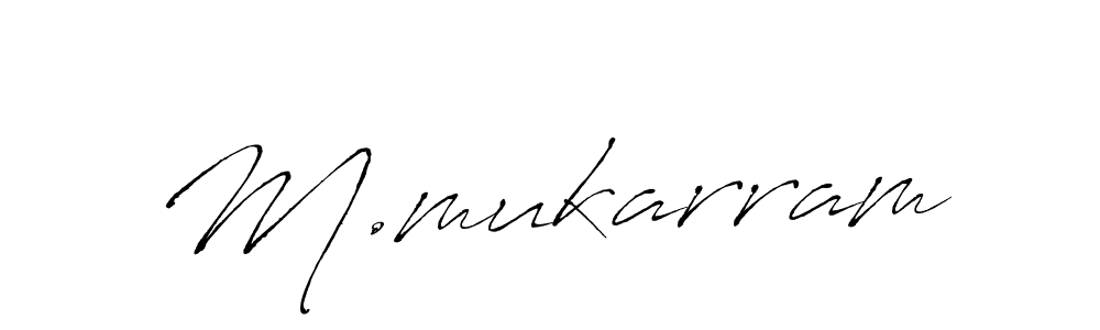 Create a beautiful signature design for name M.mukarram. With this signature (Antro_Vectra) fonts, you can make a handwritten signature for free. M.mukarram signature style 6 images and pictures png