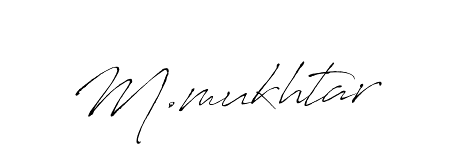 Design your own signature with our free online signature maker. With this signature software, you can create a handwritten (Antro_Vectra) signature for name M.mukhtar. M.mukhtar signature style 6 images and pictures png