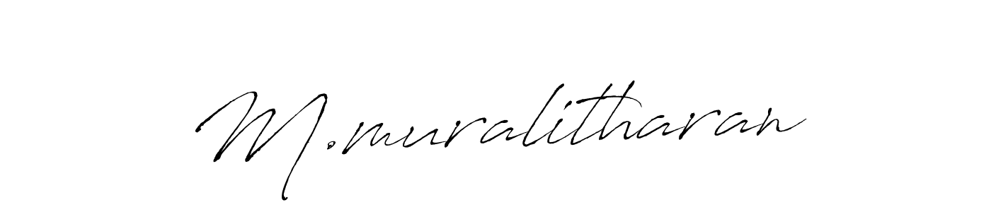 It looks lik you need a new signature style for name M.muralitharan. Design unique handwritten (Antro_Vectra) signature with our free signature maker in just a few clicks. M.muralitharan signature style 6 images and pictures png