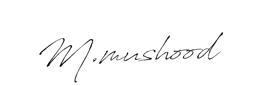 You should practise on your own different ways (Antro_Vectra) to write your name (M.mushood) in signature. don't let someone else do it for you. M.mushood signature style 6 images and pictures png