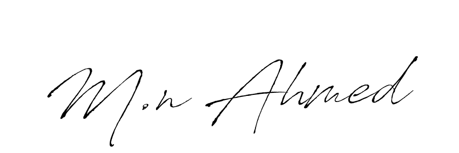 How to make M.n Ahmed name signature. Use Antro_Vectra style for creating short signs online. This is the latest handwritten sign. M.n Ahmed signature style 6 images and pictures png