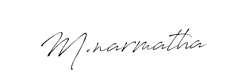 Design your own signature with our free online signature maker. With this signature software, you can create a handwritten (Antro_Vectra) signature for name M.narmatha. M.narmatha signature style 6 images and pictures png