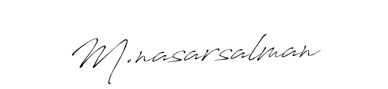 Use a signature maker to create a handwritten signature online. With this signature software, you can design (Antro_Vectra) your own signature for name M.nasarsalman. M.nasarsalman signature style 6 images and pictures png