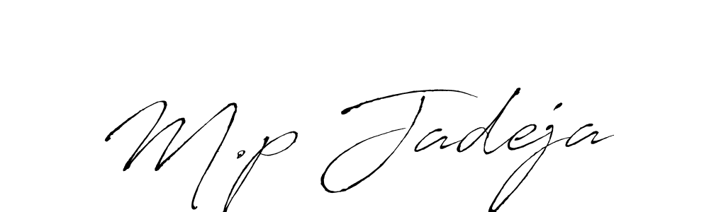 Design your own signature with our free online signature maker. With this signature software, you can create a handwritten (Antro_Vectra) signature for name M.p Jadeja. M.p Jadeja signature style 6 images and pictures png