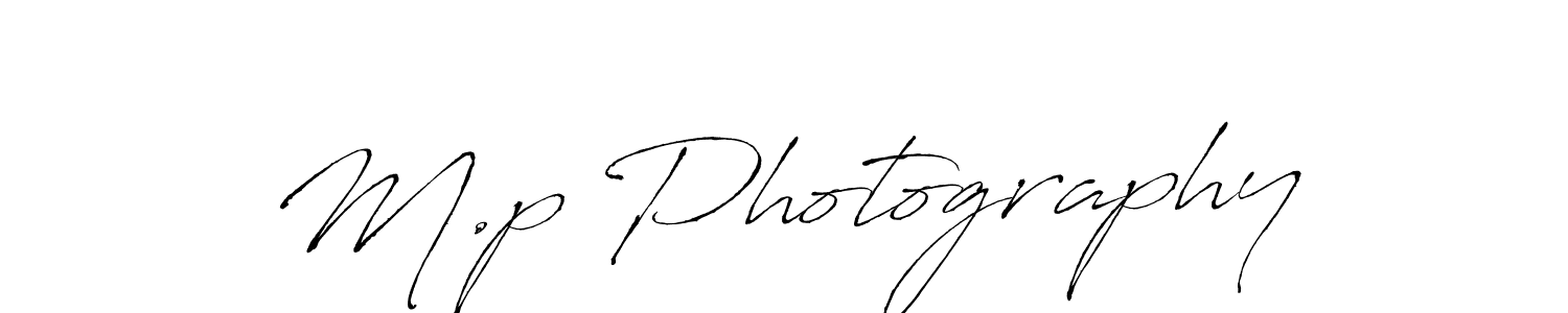 Create a beautiful signature design for name M.p Photography. With this signature (Antro_Vectra) fonts, you can make a handwritten signature for free. M.p Photography signature style 6 images and pictures png