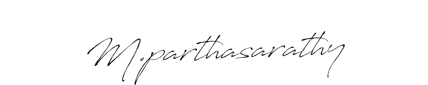How to make M.parthasarathy name signature. Use Antro_Vectra style for creating short signs online. This is the latest handwritten sign. M.parthasarathy signature style 6 images and pictures png
