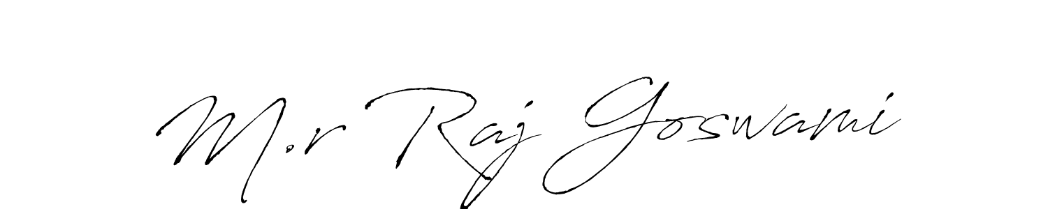 Create a beautiful signature design for name M.r Raj Goswami. With this signature (Antro_Vectra) fonts, you can make a handwritten signature for free. M.r Raj Goswami signature style 6 images and pictures png