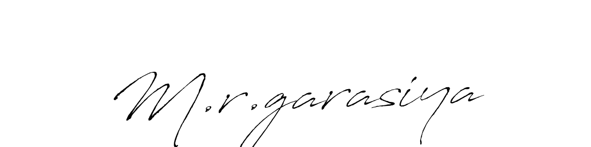 Make a beautiful signature design for name M.r.garasiya. With this signature (Antro_Vectra) style, you can create a handwritten signature for free. M.r.garasiya signature style 6 images and pictures png