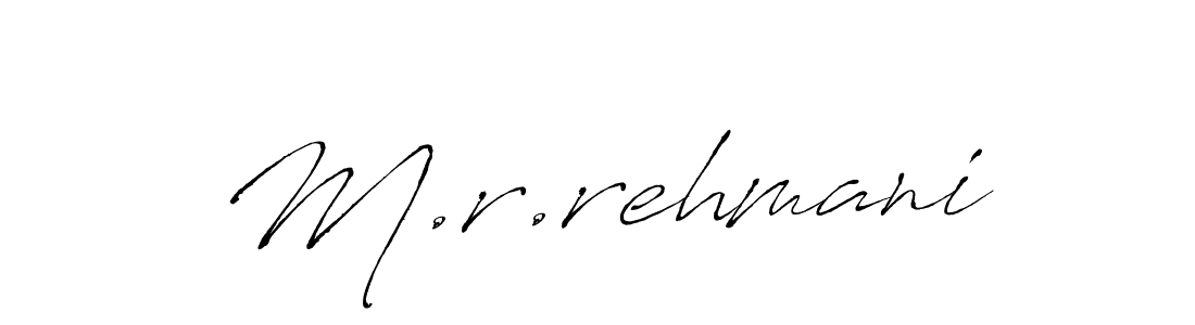 Use a signature maker to create a handwritten signature online. With this signature software, you can design (Antro_Vectra) your own signature for name M.r.rehmani. M.r.rehmani signature style 6 images and pictures png