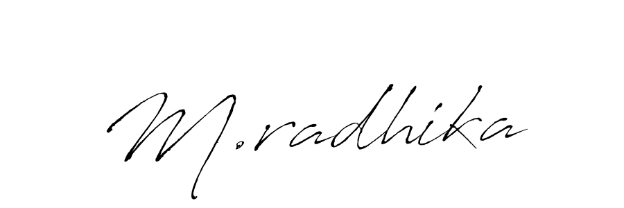 How to make M.radhika signature? Antro_Vectra is a professional autograph style. Create handwritten signature for M.radhika name. M.radhika signature style 6 images and pictures png