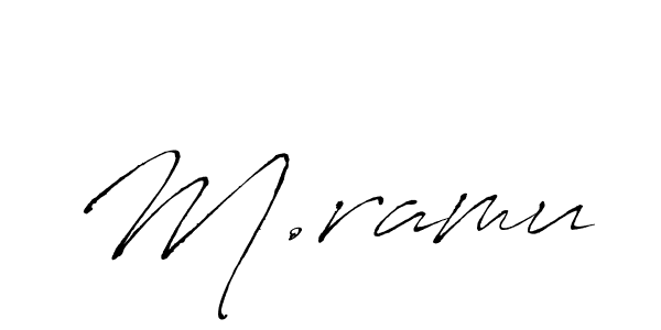 Antro_Vectra is a professional signature style that is perfect for those who want to add a touch of class to their signature. It is also a great choice for those who want to make their signature more unique. Get M.ramu name to fancy signature for free. M.ramu signature style 6 images and pictures png
