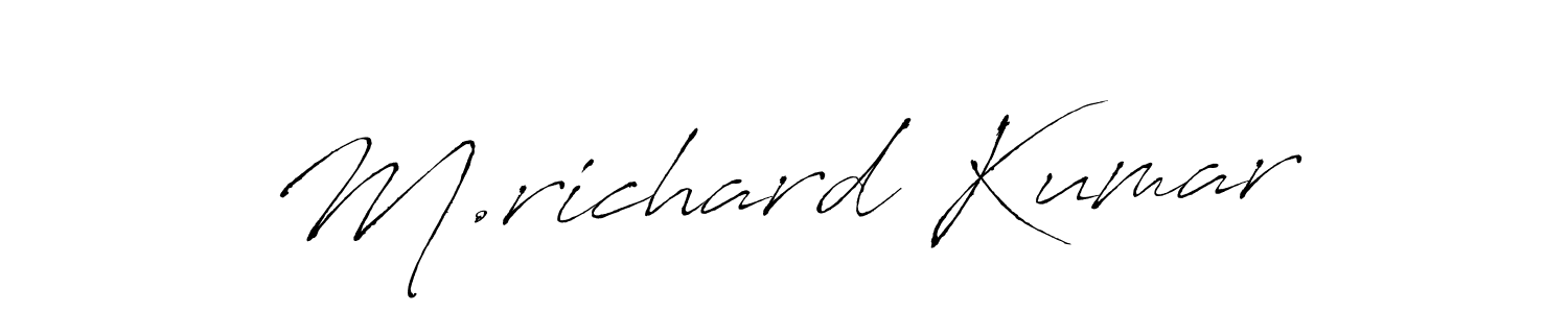 Use a signature maker to create a handwritten signature online. With this signature software, you can design (Antro_Vectra) your own signature for name M.richard Kumar. M.richard Kumar signature style 6 images and pictures png