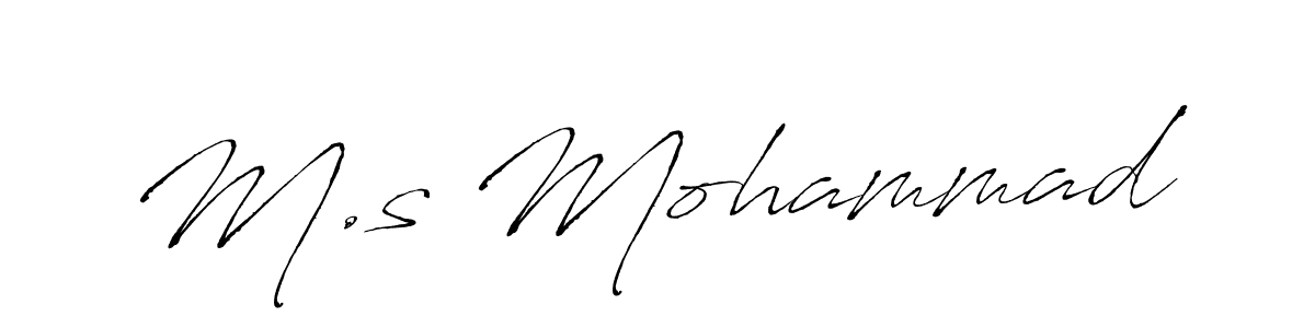 The best way (Antro_Vectra) to make a short signature is to pick only two or three words in your name. The name M.s Mohammad include a total of six letters. For converting this name. M.s Mohammad signature style 6 images and pictures png