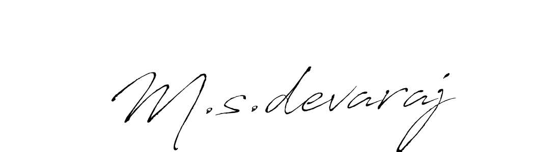 Make a beautiful signature design for name M.s.devaraj. With this signature (Antro_Vectra) style, you can create a handwritten signature for free. M.s.devaraj signature style 6 images and pictures png