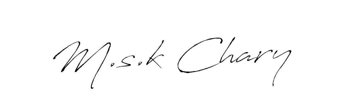 How to make M.s.k Chary name signature. Use Antro_Vectra style for creating short signs online. This is the latest handwritten sign. M.s.k Chary signature style 6 images and pictures png