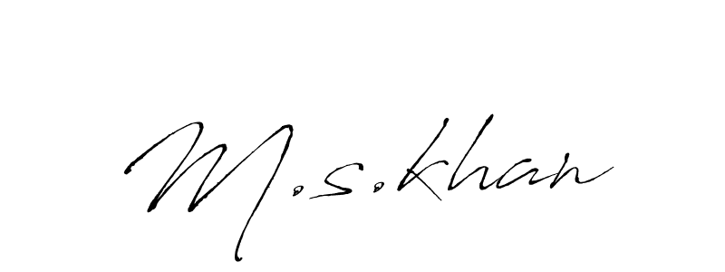 Make a beautiful signature design for name M.s.khan. With this signature (Antro_Vectra) style, you can create a handwritten signature for free. M.s.khan signature style 6 images and pictures png