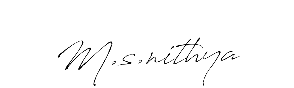 if you are searching for the best signature style for your name M.s.nithya. so please give up your signature search. here we have designed multiple signature styles  using Antro_Vectra. M.s.nithya signature style 6 images and pictures png