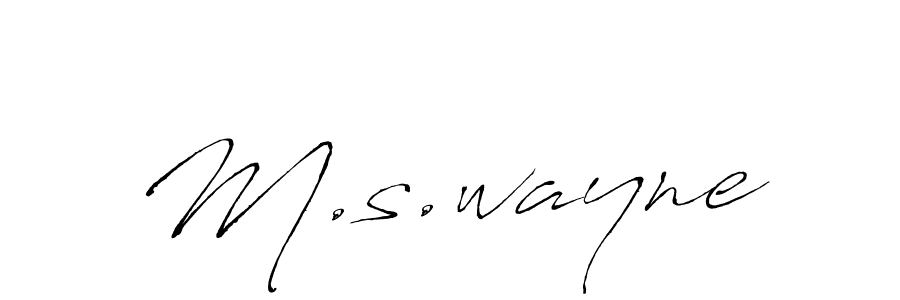 Make a beautiful signature design for name M.s.wayne. With this signature (Antro_Vectra) style, you can create a handwritten signature for free. M.s.wayne signature style 6 images and pictures png