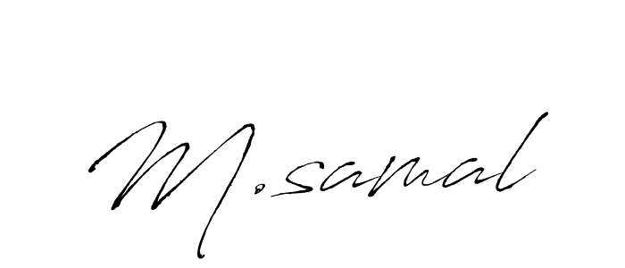 The best way (Antro_Vectra) to make a short signature is to pick only two or three words in your name. The name M.samal include a total of six letters. For converting this name. M.samal signature style 6 images and pictures png