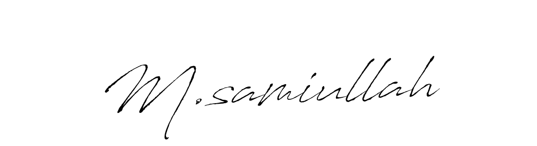 How to make M.samiullah name signature. Use Antro_Vectra style for creating short signs online. This is the latest handwritten sign. M.samiullah signature style 6 images and pictures png