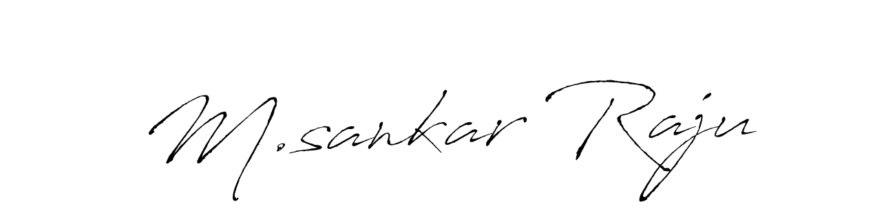 Antro_Vectra is a professional signature style that is perfect for those who want to add a touch of class to their signature. It is also a great choice for those who want to make their signature more unique. Get M.sankar Raju name to fancy signature for free. M.sankar Raju signature style 6 images and pictures png