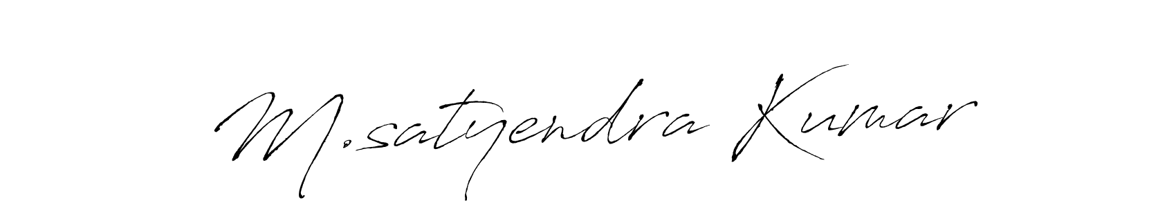 The best way (Antro_Vectra) to make a short signature is to pick only two or three words in your name. The name M.satyendra Kumar include a total of six letters. For converting this name. M.satyendra Kumar signature style 6 images and pictures png