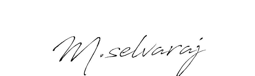 How to make M.selvaraj name signature. Use Antro_Vectra style for creating short signs online. This is the latest handwritten sign. M.selvaraj signature style 6 images and pictures png